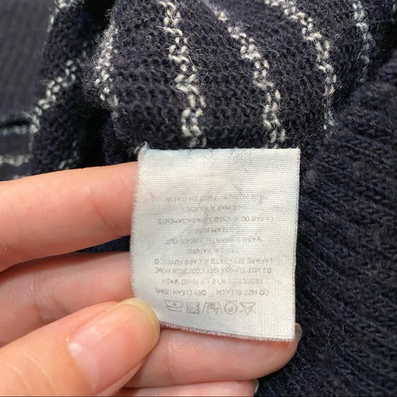 Moschino Jeans Wool Crewneck Knit Sweater Dots Dark Blue Womens Large - Picture 6 of 12